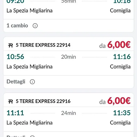 Apartment 5 Terre Express Migliarina
